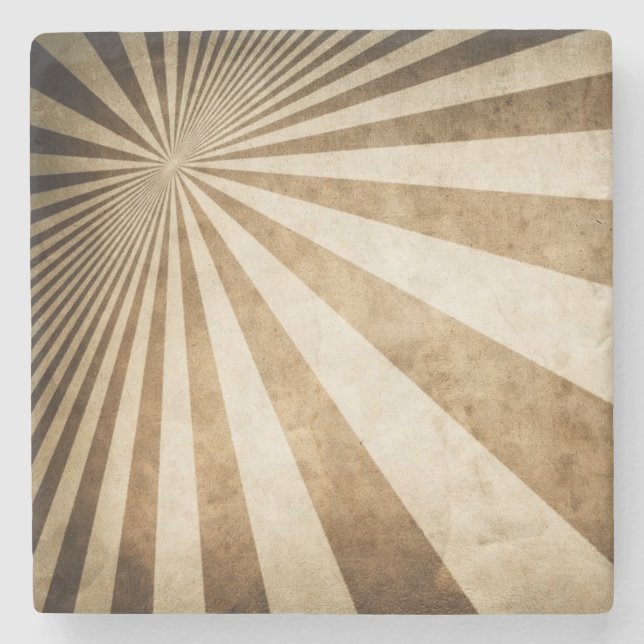 Retro stripe pattern background stone coaster (Front)