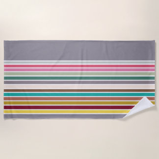 Retro Stripe Pattern Beach Towel