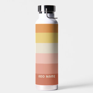 Retro Stripe Pattern Coral Pink vintage vibe Water Bottle
