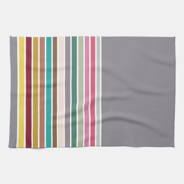 Retro Stripe Pattern Kitchen Towel (Horizontal)