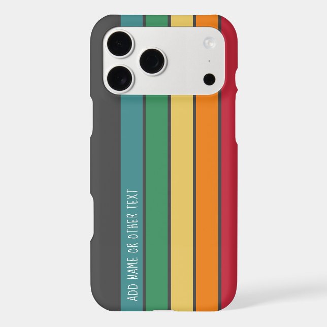 Retro stripe pattern rainbow colours monogram (Back)