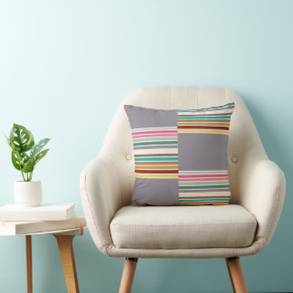 Retro Stripe Pattern Throw Pillow