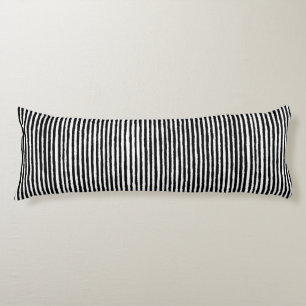 Retro Stripe Pattern Vertical Black and White BW Body Cushion