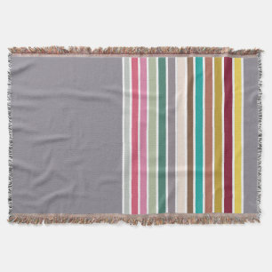 Retro Stripe Pattern Woven Throw Blanket