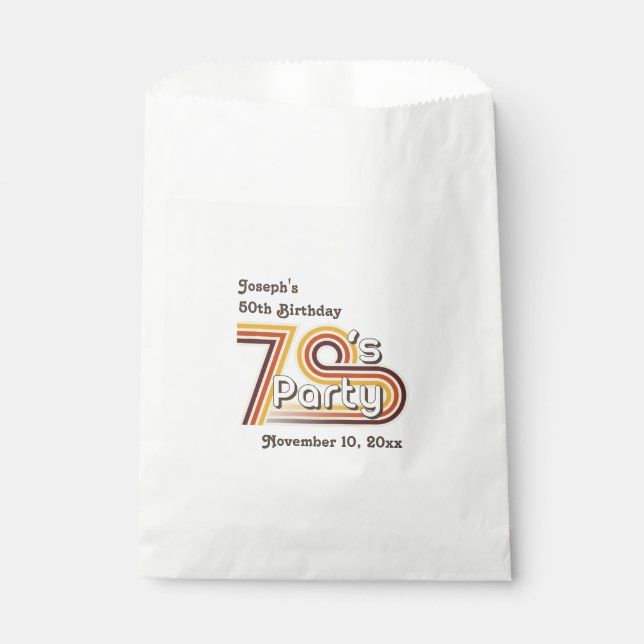 Retro Striped 70's Party Favour Bag (Front)