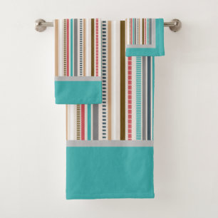Retro Striped Bath Towel Set