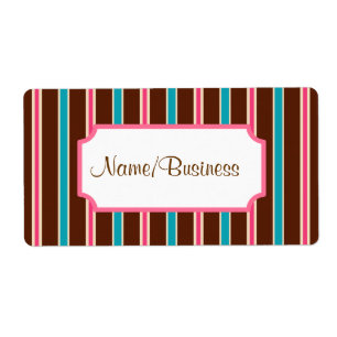 Retro Striped Business Labels