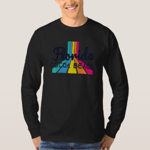 Retro Striped Cocoa Beach Fl Vintage Lines Cocoa B T-Shirt