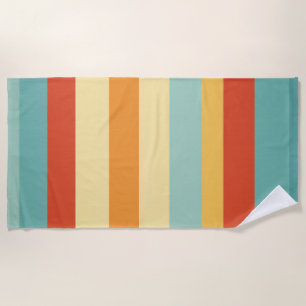 Retro striped colour pattern beach towel