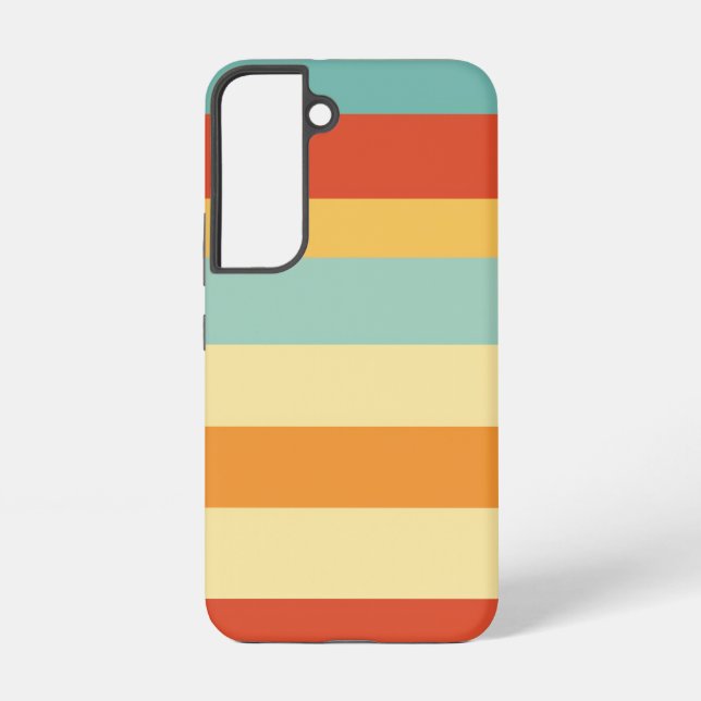 Retro striped colour pattern samsung galaxy s22 case (Back)