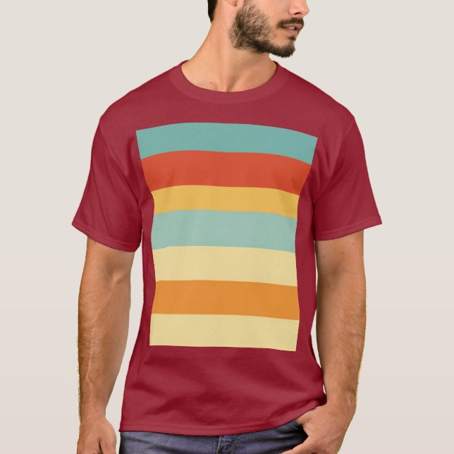 Retro striped colour pattern T-Shirt (Front)