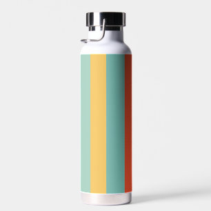 Retro striped colour pattern water bottle