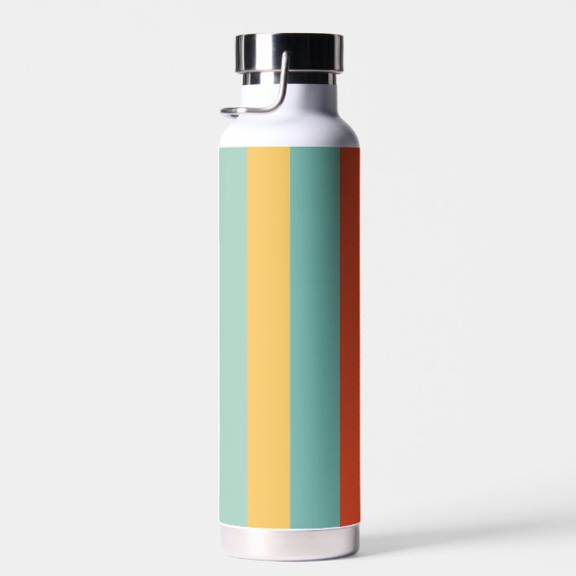 Retro striped colour pattern water bottle (Right)
