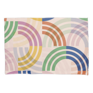 Retro Striped Curves Geometric Background Pillowcase
