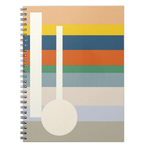 Retro Striped Geometric Abstract Design Notebook