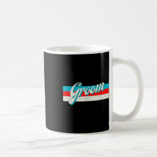 Retro Striped Groom Groomsmen Engaged Wedding Brid Coffee Mug