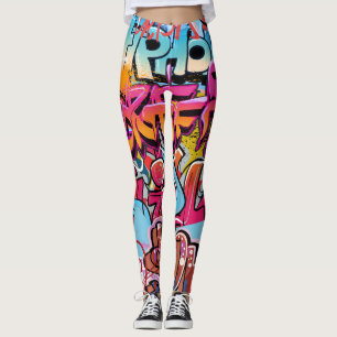 Retro Striped Interior Design. Leggings