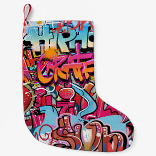 Retro Striped Interior Design. Small Christmas Stocking