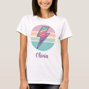 Retro Striped Lightning Bolt T-Shirt
