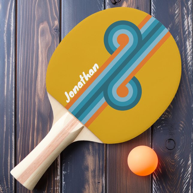 Retro Striped Loop with Name Ping Pong Paddle (Creator Uploaded)