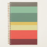 Retro striped pattern planner<br><div class="desc">Planner with horizontal striped background in a retro-inspired colour scheme.</div>