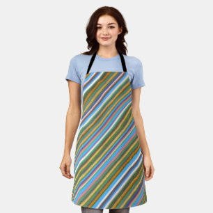 Retro Striped Seamless Pattern Apron
