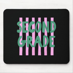 Retro striped second grade back to school 2nd mouse pad