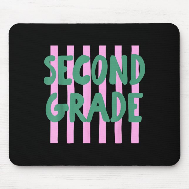 Retro striped second grade back to school 2nd mouse pad (Front)