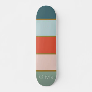 Retro striped    skateboard