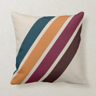 Retro Stripes 70s Vintage Cushion