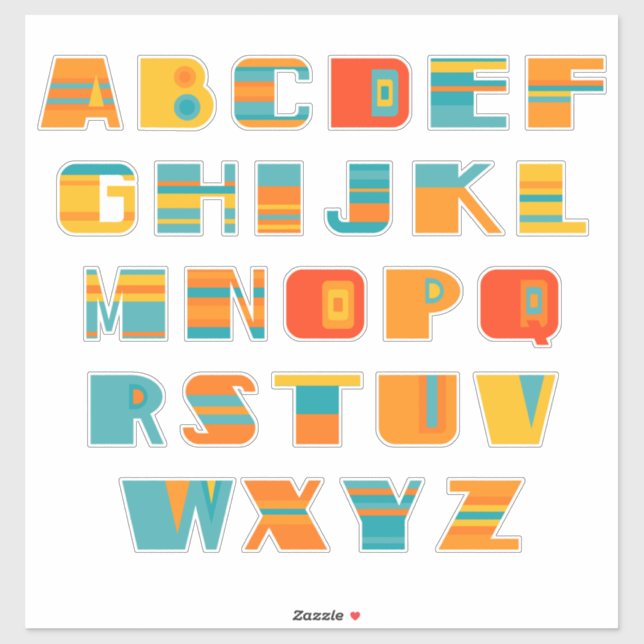 RETRO STRIPES - A to Z - (Sheet)