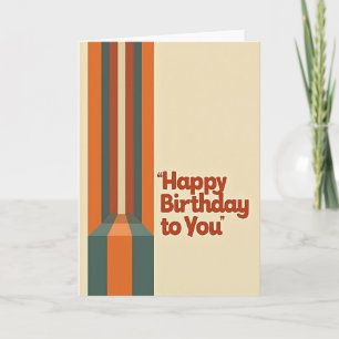 Retro Stripes Birthday Card