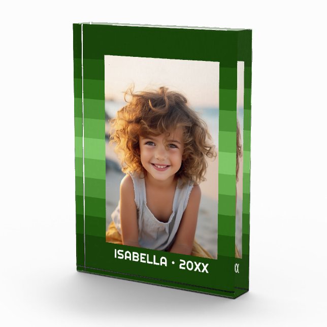 Retro Stripes - Christmas Green - Simple Photo (Right)