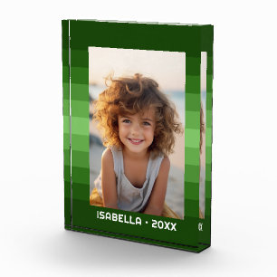 Retro Stripes - Christmas Green - Simple Photo Block