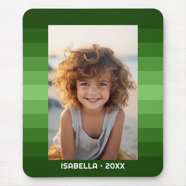 Retro Stripes - Christmas Green - Simple Photo Mouse Pad (Front)