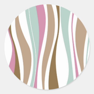Retro Stripes Classic Round Sticker