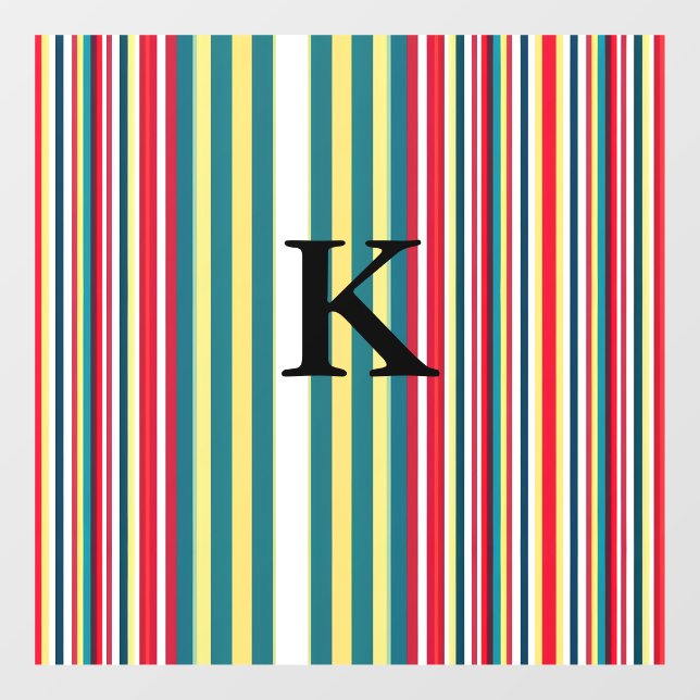 Retro stripes colourful add monogram initial lette (Sheet)