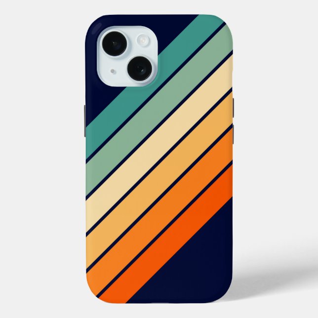 Retro Stripes Colourful Striped 70s 80s Design Case-Mate iPhone Case (Back)