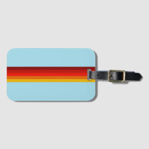 Retro Stripes Colourful Striped 70s 80s Design Luggage Tag