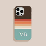 Retro Stripes Custom Monogram iPhone 15 Pro Max Case<br><div class="desc">Retro Stripes Custom Monogram iPhone Case</div>