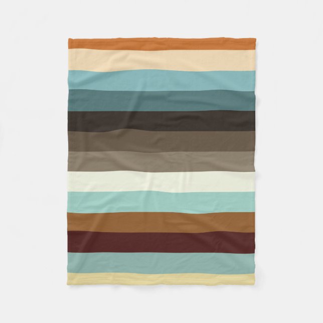 Retro Stripes Fleece Blanket (Front)