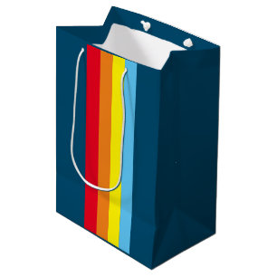 Retro Stripes Gift Bag (Navy Blue Multi)