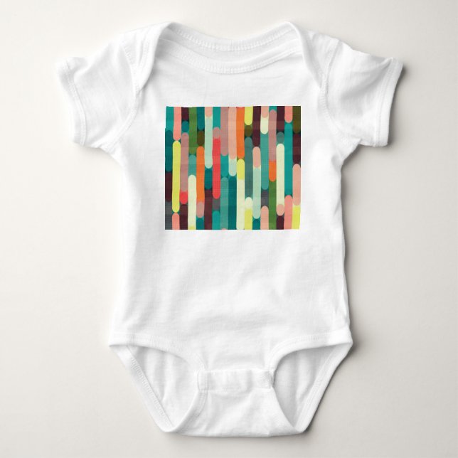 Retro stripes: grunge seamless pattern. baby bodysuit (Front)