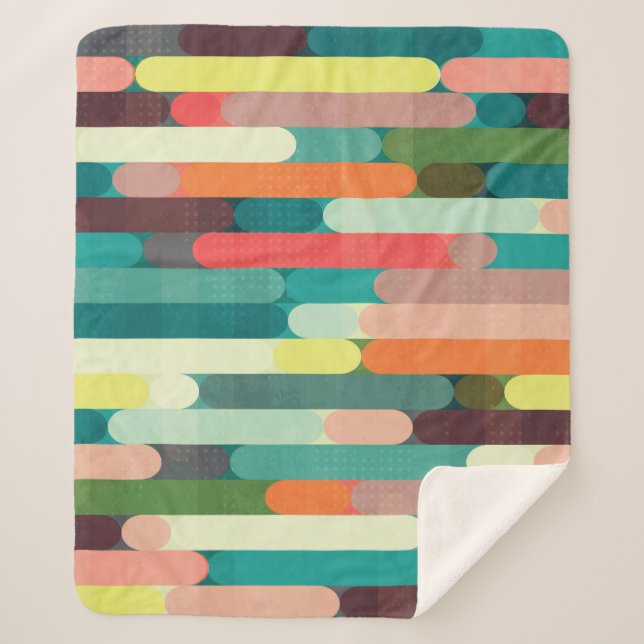 Retro stripes: grunge seamless pattern. sherpa blanket (Front)