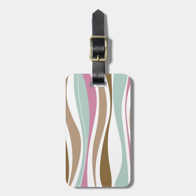 Retro Stripes Luggage Tag (Front Vertical)