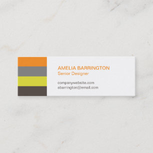 Retro stripes orange creative professional small mini business card