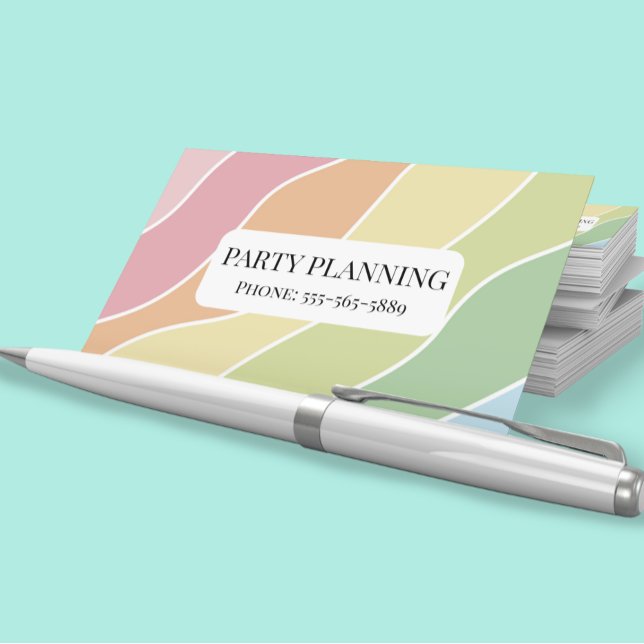 Retro Stripes Pastels Rainbow Minimalistic  Business Card (Creator Uploaded)