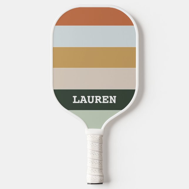 Retro Stripes Pickleball Paddle (Front)
