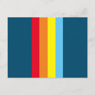 Retro Stripes Postcard (Navy Blue Multi)