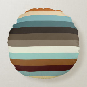Retro Stripes Round Cushion